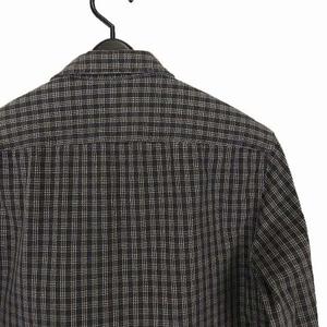 ダブルアールエル RRL シャツ ワークシャツ チンストラップ プルオーバー コットン 長袖 チェック柄 S ダークグレー ベージュ 国内正規品 782501596009 メンズ