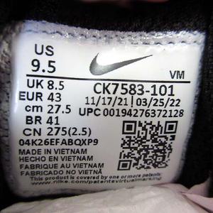 ナイキ NIKE エアマックス AIR MAX VG-R CK7583-101 スニーカー シューズ 27.5cm 白 ホワイト 黒 ブラック 蛍光イエロー US 7.5 くつ 靴 シューズ 美品 メンズ