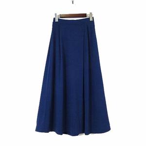 ドゥクラッセ DoCLASSE UVスラブ ドレープガウチョパンツ ワイド スカーチョ ストレッチ S 青紺 ミッドナイトブルー 美品 19256-490 レディース