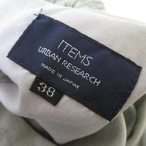 アイテムズ アーバンリサーチ ITEMS URBANRESEARCH パンツ ドライタッチ タック ワイド テーパード イージーパンツ M 38 ライトグレー 美品 レディース