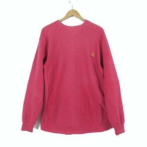 カーハート carhartt 希少 80’S ヴィンテージ スウエット トレーナー フェード ロゴ 刺繍 サイドリブ 三角タグ オーバーサイズ XL 赤 レッド 80年代 レア 雰囲気 良好 レトロ メンズ