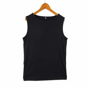 ユニクロ UNIQLO 24SS クレープ ジャージー ノースリーブT ボートネック 落ち感 とろみ ストレッチ M 黒 ブラック レディース
