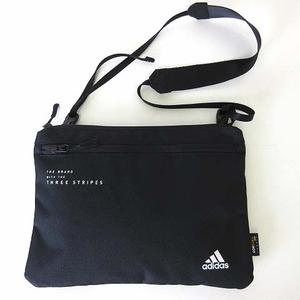 アディダス adidas バッグ マストハブ サコッシュ ショルダーバッグ ロゴ プリント CORDURA ECO ナイロン 黒 ブラック かばん 鞄 カバン 美品 メンズ レディース