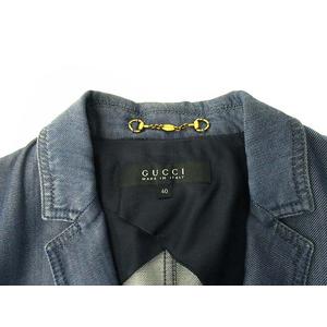 グッチ GUCCI デニム テーラードジャケット 1つボタン 上着