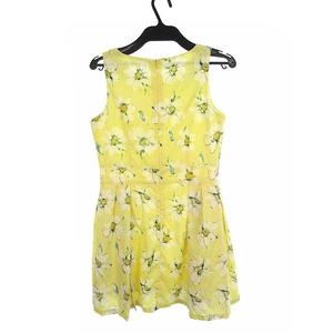 グレイル Grl ノースリーブ ワンピース フレア 膝丈 花柄 バックファスナー 黄 L レディース 069 ベクトルパーク