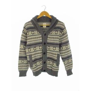 バックナンバー Back Number ジャガード ニット アウター カーディガン 総柄 羽織り ウール ナイロン グレー M メンズ 069 ベクトルパーク