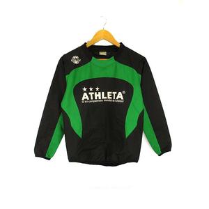 【美品】ATHLETA ピステ・ウィンドブレーカー O　黒緑　セットアップ アスレタ ATHLETA シャカシャカ ウインドブレーカー