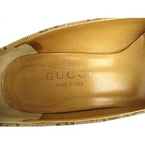 良品　GUCCI パンプス GG キャンバス スクエアトゥ 37 C ベージュ グッチ GUCCI GGキャンバス スクエアトゥ パンプス シューズ 靴
