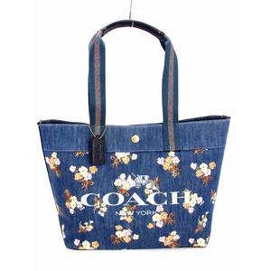 コーチ COACH デニム トートバッグ ショルダーバッグ 花柄