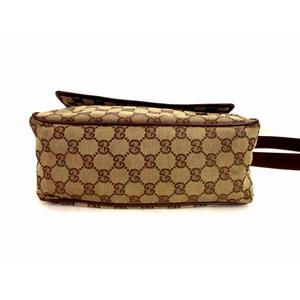 グッチ GUCCI ショルダーバッグ GG柄 キャンバス レザー フラップ 