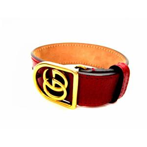 グッチ GUCCI レザーバングル レザーブレスレット GGマーモント ダブル 
