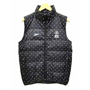 未使用品 ステューシー STUSSY ダウンベスト ドット 総柄 ジップアップ 