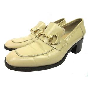グッチ ホースビット パンプス ローファー スクエアトゥ ゴールド金具 23cm グッチGUCCI ホースビットスクエアトゥレザーローファー 黒40E (24.5cm