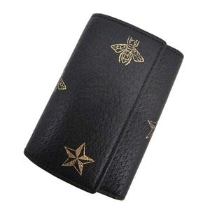 グッチ GUCCI 6連キーケース レザー Bee Star NERO ORO 495071 ビー