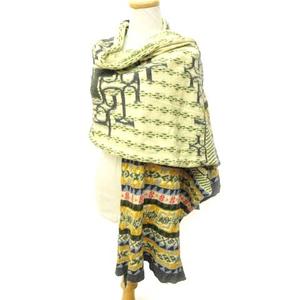 キャピタル kapital マフラー 縮絨ウール ストール 総柄 ロング