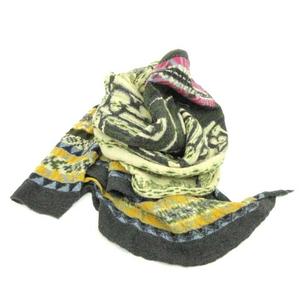 キャピタル kapital マフラー 縮絨ウール ストール 総柄 ロング