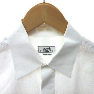 エルメス HERMES H織り柄シャツ セリエボタン 比翼 ドレスシャツ 