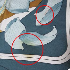 エルメス HERMES カレ90 FLEURS DE LOTUS スカーフ シルク 花柄 ブルー