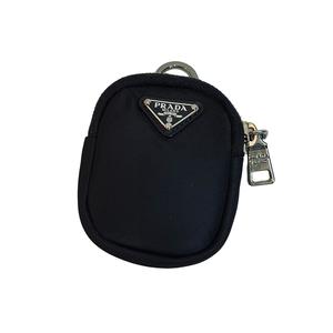プラダ PRADA ミニポーチ ナイロン 三角ロゴ イヤホンケース 黒