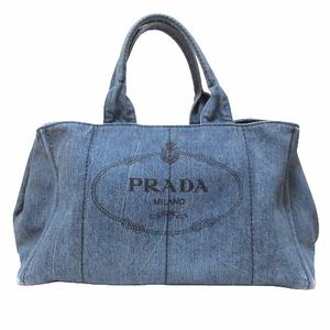 プラダ PRADA トートバッグ カナパ デニム プリント トライアングル 