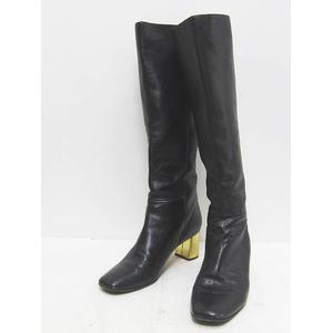 ケイトスペード KATE SPADE ロングブーツ ヒール ゴールド ファスナー 