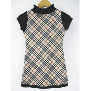 BURBERRY 半袖 チェック柄 ワンピース 92cm バーバリー BURBERRY ロング丈 半袖 ハイネック フリース