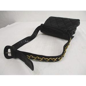 シャネル CHANEL マトラッセ ウエストポーチ ココ CC 黒系