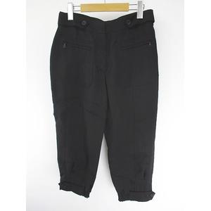 プラダ PRADA クロップドパンツ ジップフライ 絹 シルク 40S 黒系