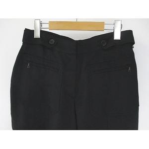 プラダ PRADA クロップドパンツ ジップフライ 絹 シルク 40S 黒系