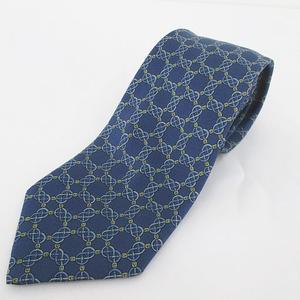 エルメス 7300 EA シルク 絹 ネクタイ ブルー 青系 フランス製 総柄 エルメス HERMES 7300 EA シルク 絹 ネクタイ レギュラータイ