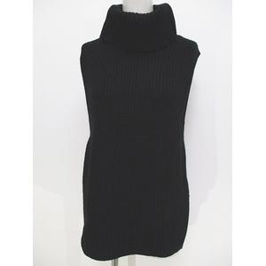 リブ編み ノースリーブ トップス 黒 リブノースリーブニット/black | TOPS | Lily by Risa