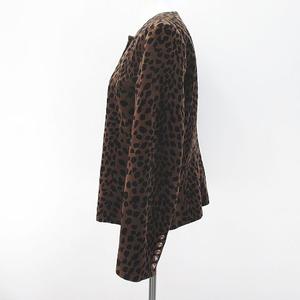 GIVENCHY ジバンシー レオパード ノーカラーコート ヴィンテージ 42 ジバンシィ GIVENCHY 長袖 ノーカラージャケット 42 ブラウン 茶