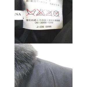 リバーシブル 毛皮コート ロリス ファー 絹 シルク F 黒系 ブラック