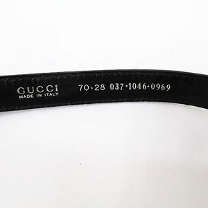 グッチ GUCCI 70.28 037.1046 0969 細 ベルト ブラック 黒系 トップ式  