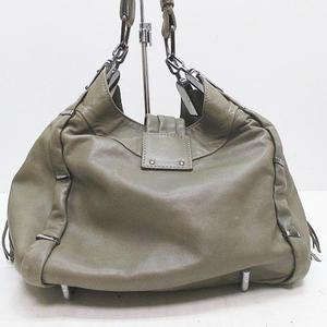 セリーヌ CELINE セミショルダーバッグ フリンジ グレージュ レザー 