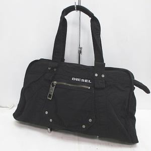 ディーゼル DIESEL ボストンバッグ スタッズ ロゴ ブラック 黒