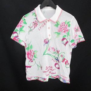 LEONARD / 花柄ポロシャツ 半袖 美品】LEONARD SPORT レオナール 花柄 ポロシャツ 半袖 38