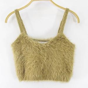 マウジー moussy ビスチェ ノースリーブ キャミソール FREE ベージュ系 ファー 無地 レディース