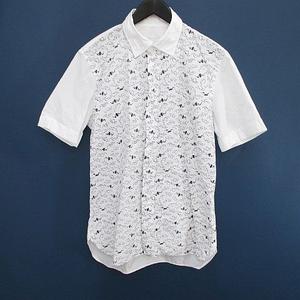 ジルサンダー JIL SANDER 半袖 シャツ 比翼 39 白系 ホワイト 