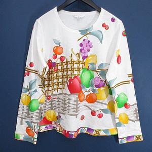 【美品】 ＬＥＯＮＡＲＤ　ＳＰＯＲＴ フルーツ柄 長袖Tシャツサイズ44 美品】 LEONARD SPORT フルーツ柄 長袖Tシャツ