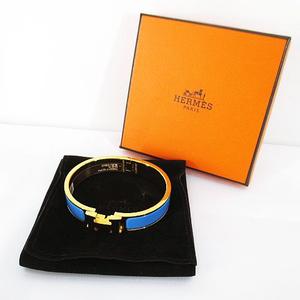 エルメス HERMES クリック H ブレスレット バングル ゴールド ブルー 
