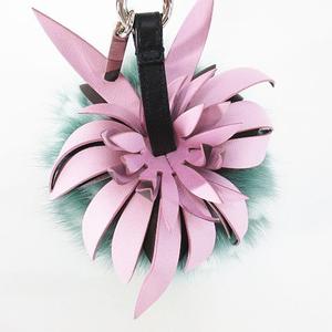 フェンディ FENDI フルーツ ファーチャーム キーホルダー グリーン 緑