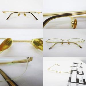Bvlgari ゴールドフレーム メガネ(度あり) BVLGARI ブルガリ K18刻印有フレーム 眼鏡 メガネ 金 ゴールド