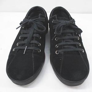 グッチ GUCCI スニーカー ローカット 37.5 ブラック 黒系 スエード 