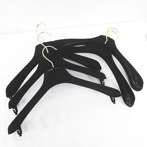 シャネル CHANEL ハンガー 5本セット 黒系 ブラック ベロア CCマーク