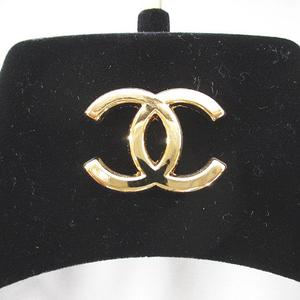 シャネル CHANEL ハンガー 5本セット 黒系 ブラック ベロア CCマーク  