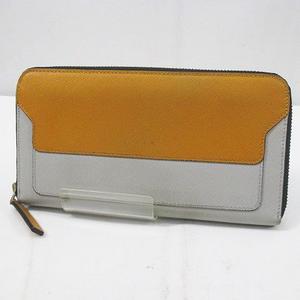 マルニ MARNI 長財布 ラウンドファスナー バイカラー イエロー