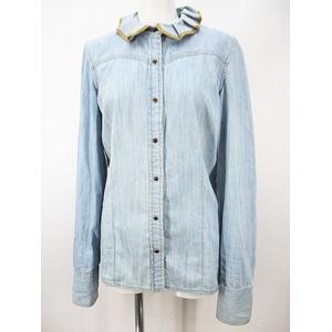 クロエ CHLOE 長袖 デニム シャツ ブラウス 34 青系 