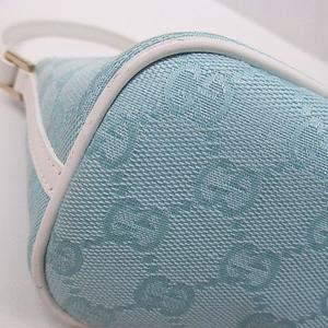GUCCI アクセサリーポーチ GGキャンバス×水色 グッチ GUCCI アクセサリーポーチ ミニハンドバッグ GG