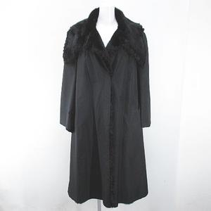 フェンディ FENDI リバーシブル ミンクファーコート 毛皮 ロング丈 絹